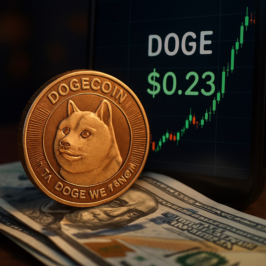 Dogecoin достиг уровня в 23 цента на фоне покупок крупных держателей!  Цена на DOGE уверенно удержалась на уровне $0.22 после нескольких тестов, что привлекло внимание трейдеров с плечом. Однако зона сопротивления на $0.23 активировала фиксацию прибыли со стороны краткосрочных трейдеров и потенциальное распределение от крупных держателей.    SQUAD