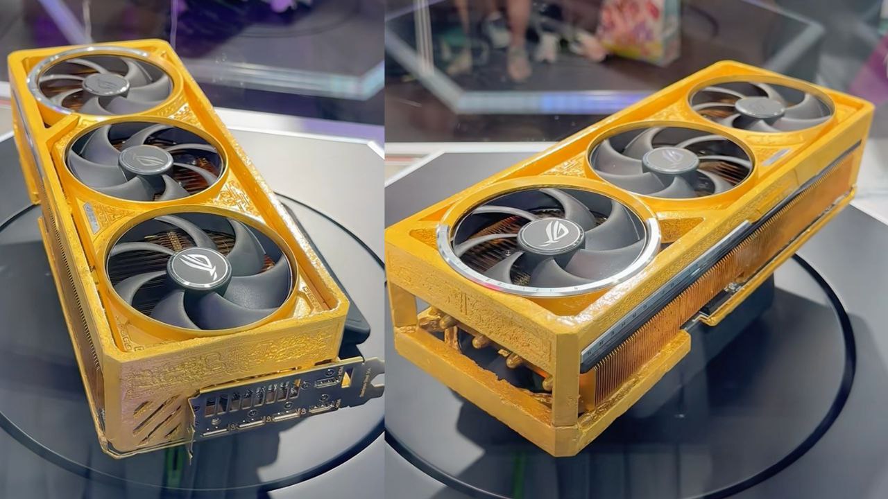 ASUS презентовали RTX 5090 ROG Astral Real Gold Edition — цыганскую золотую видеокарту весом 7.2 кг, из которых целых 5 кг — чистое золото. Стоит она $400 000. Для сравнения: обычная RTX 5090 стоит около $2 000 MSRP и $3 500 у модифицированных вариантов.