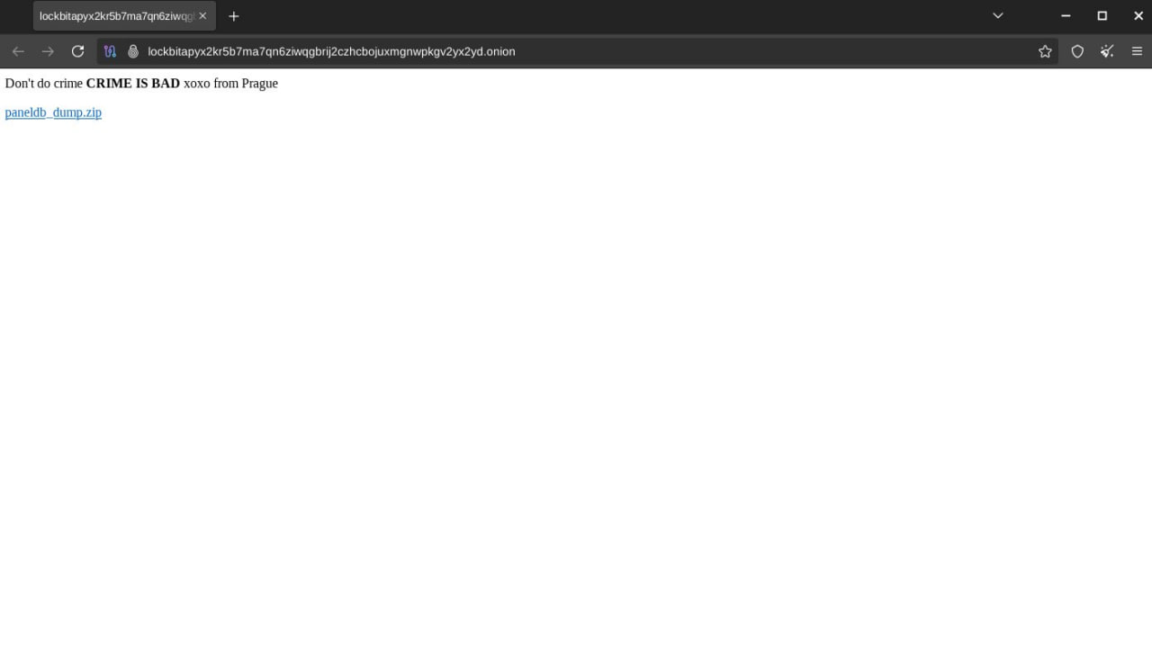 У вымогателей из LockBit утекли данные: в сеть попали почти 60 000 Bitcoin-адресов, переписки с жертвами и админ-пароли, но закрытые ключи не скомпрометированы. Неизвестные взломали их панели и оставили сообщение: «Преступления — это плохо. Поцелуйчики из Праги». LockBit — это одна из крупнейших хакерских групп, специализирующихся на вымогательском ПО ransomware . Они шифруют данные жертв и требуют выкуп за расшифровку, а также угрожают опубликовать украденную информацию. Группировка активно действовала с 2019 года и атаковала компании и госструктуры по всему миру.