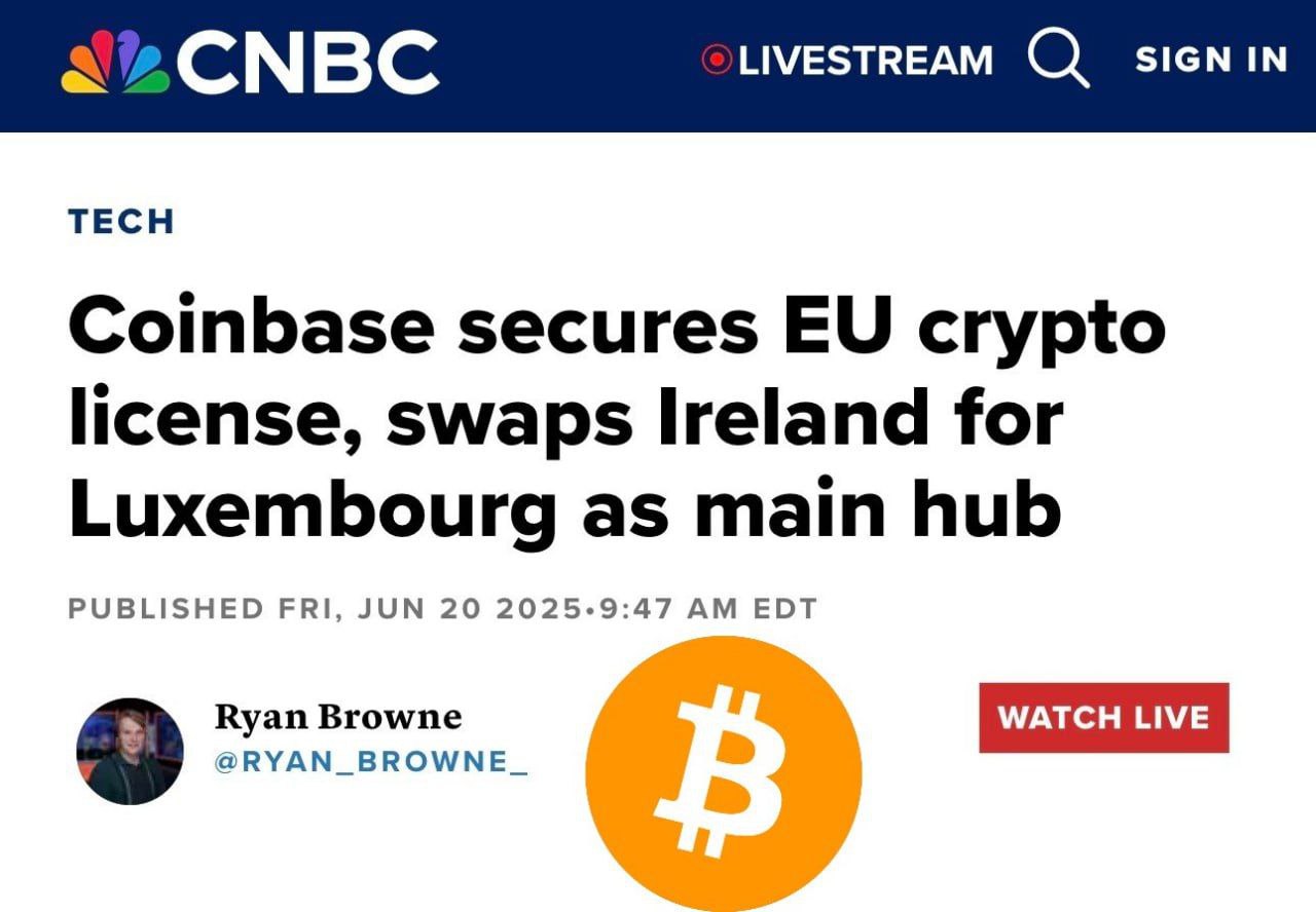 Coinbase получила лицензию на предложение услуг Bitcoin и криптовалют на всей территории Европейского Союза #биткоин #эфириум #обзоррынка #новостикрипты #крипта #CryptoMagInvest