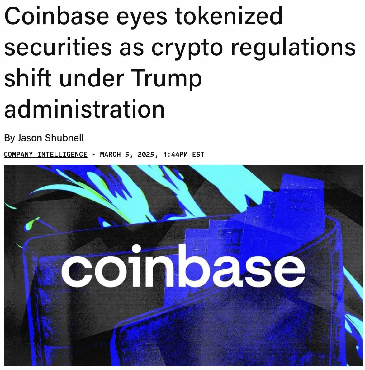 Coinbase планирует возобновить разработку токенизированных ценных бумаг для американского рынка на фоне изменения регуляторного подхода администрации Трампа. #Coinbase
