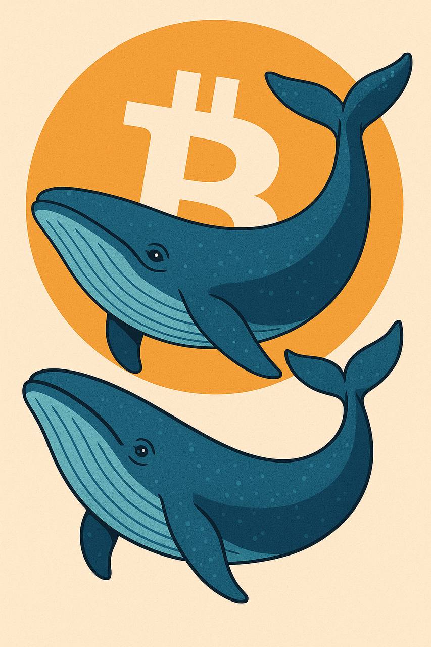Киты пока не спешат продавать BTC Крупные держатели биткоина так называемые киты пока не торопятся фиксировать прибыль. Судя по их поведению, они ждут более высоких цен — возможно, до тех пор, пока рынок не перегреется. Активность крупных игроков на крупных биржах Binance, Bybit и Coinbase удивляет. Обычно, когда биткоин подходит к своему максимуму, киты массово отправляют монеты на биржу, чтобы продать. Например, в мае 2024 года, когда цена выросла, на биржи поступило более $5,6 млрд. В следующих пиках — $8,6 млрд. и $7,3 млрд. После таких притоков рынок, как правило, откатывается вниз на короткое или среднее время. Сейчас биткоин торгуется около $107 200, что на 15,6% выше, чем в начале года. #новости_крипты #BTC