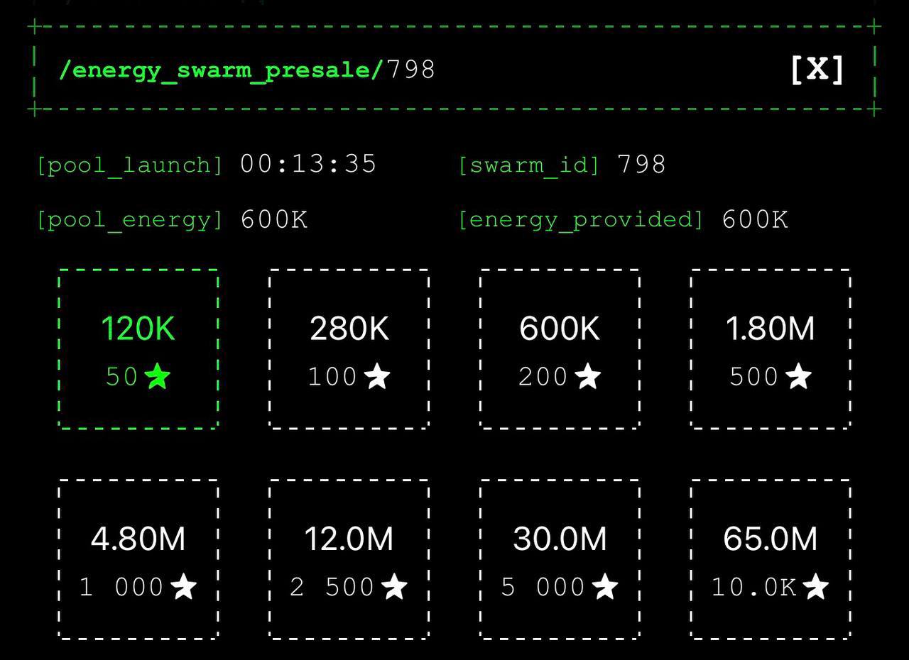 А в фомохеш в решиме swarm energy  где сейчас и добывается основные токены  цены на энергию снижены в 6 раз!   майнить в режиме предоставления энергии