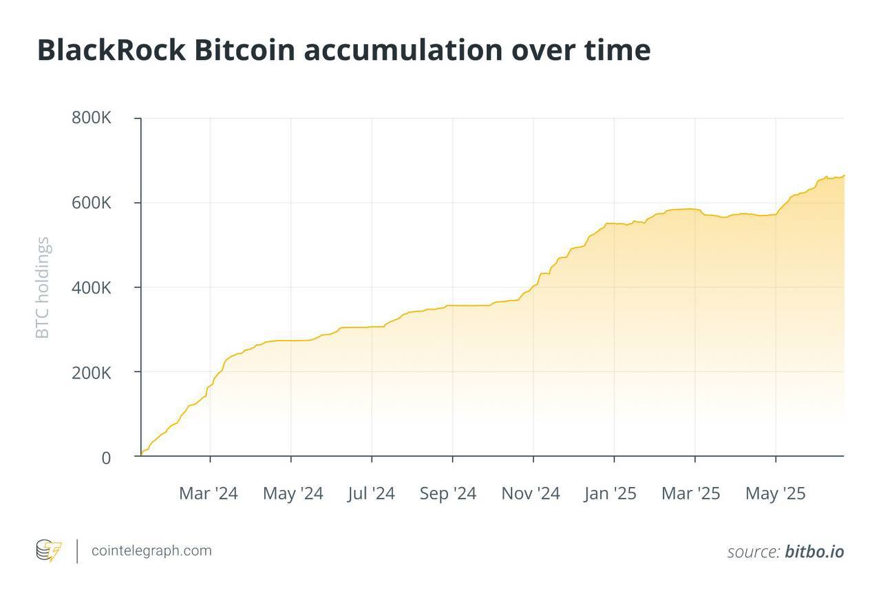 BlackRock аккумулировал 3% всех биткоинов, став одним из крупнейших институциональных держателей.