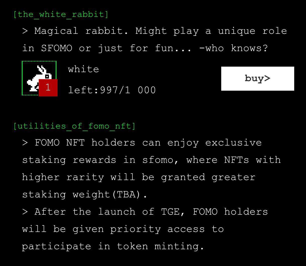 Скоро будет релиз технологии PoS, благодаря которой можно будет стейкать свои внутриигровые NFT из Bums и Fomo, и получать за это награды  Из Bums можно будет стейкать свои NFT скины, из Fomo - кроликов, полученных путем майнинга NFT фрагментов Время почти пришло - подсчитывайте свои NFT, и приготовьтесь к стейкингу, получая пассивные награды  Доступна лимитированная коллекция the_white_rabbit Количество всего 1000шт, очень быстро скупают, успевайте забрать, чтобы потом не ловить FOMO       Так же прикрепляю Викторину в City Holder Game  1. Брюссель / Brussels 2. Магний / Magnesium 3. Маргарет Митчелл / Margaret Mitchell 4. Украина / Ukraine 5. Bitcoin / Bitcoin 6. Испания / Spain 7. Япония / Japan 8. Крона / Krona 9. Индийский / Indian 10. Юрий Гагарин / Yuri Gagarin   ЧАТ. Рефералы   ИГРА  Дешёвые звёзды телеграммам