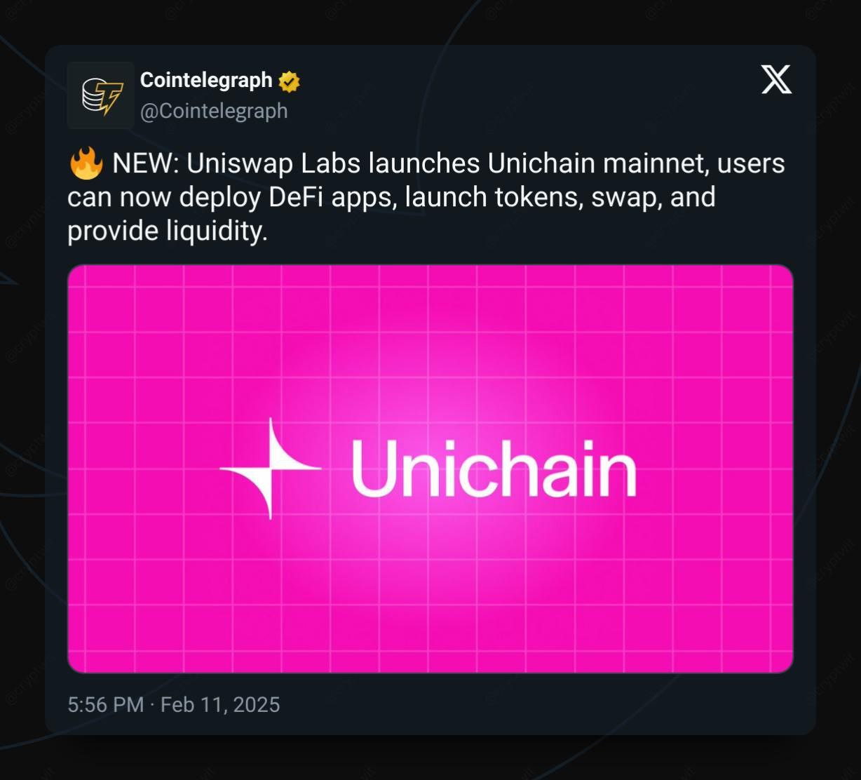 Uniswap запустил Unichain: новая эра DeFi Uniswap Labs представила сеть Unichain. Теперь пользователи могут создавать DeFi-приложения, выпускать токены, обменивать активы и предоставлять ликвидность прямо в новой экосистеме. Unichain — это шаг Uniswap к собственной инфраструктуре, снижению зависимости от Ethereum и расширению возможностей для юзеров.