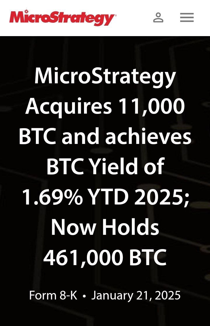 MicroStrategy докупила 11.000 BTC  Текущий баланс компании –461.000 BTC     Бонус от 15 USDT за регистрацию - биржа  MEXC