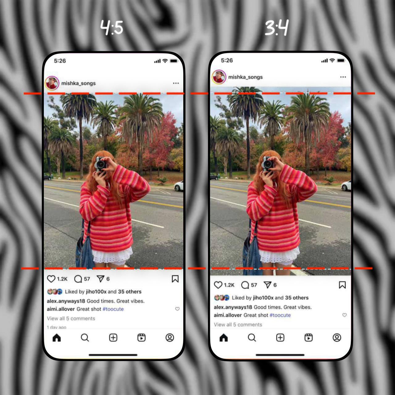 #InstagramTips    Instagram теперь поддерживает формат 3:4  Instagram обновил свою платформу, добавив поддержку фотографий с соотношением сторон 3:4. Теперь изображения в этом формате отображаются в ленте и каруселях без автоматического кадрирования, что особенно удобно для пользователей смартфонов  а именно в этом формате снимают почти все камеры по умолчанию .  Это обновление касается как одиночных публикаций, так и каруселей.   Ранее Instagram обновил сетку профиля: вместо квадратных превью теперь отображаются вертикальные миниатюры. Поддержка формата 3:4 делает ленту и превью фотографий ближе к тому, как они выглядят в оригинале — это упрощает визуальное оформление.    — если интересно  Зебра