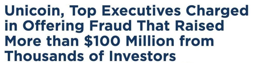 SEC подала в суд на Unicoin за мошенничество на 100,000,000$ Регулятор обвинил криптокомпанию Unicoin и ее топ-менеджеров в масштабном мошенничестве: Компания привлекла более 100,000,000$, утверждая, что ее токен обеспечен недвижимостью — но сделки не были закрыты, а объекты завышены в цене. Заявленные покупки в Аргентине, Таиланде, Антигуа и на Багамах оценивались в 1,400,000,000$, а реально стоили не более 300,000,000$. Продажи сертификатов тоже были раздуты: заявлено 3,000,000,000$, фактически — 110,000,000$. Реклама сулила доходность до 9,000,000%, сравнивая Unicoin с ранними днями Биткоина. КриптоТрейдер 888: КАНАЛ ЧАТ MEXC - биржа с самыми низкими комиссиями на торговлю