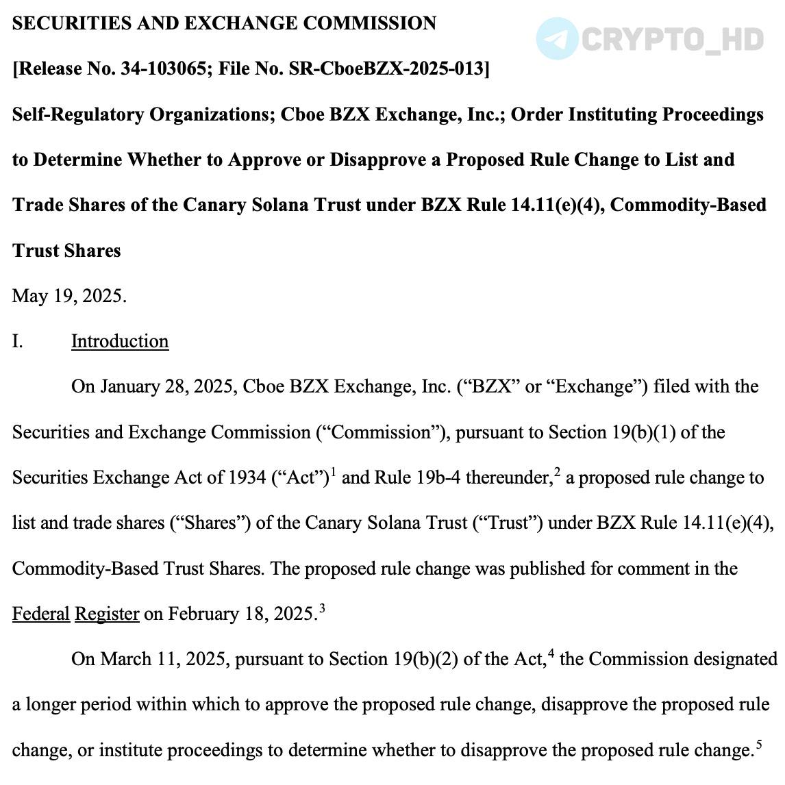 #SOL SEC отложила решение по заявкам на запуск Solana ETF от Fidelity и Canary Capital документ Ранее: VanEck, 21Shares и Bitwise Сryptо Headlines