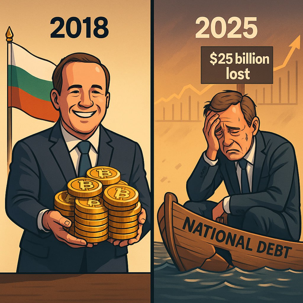 Болгария могла бы почти полностью погасить госдолг, если бы не продала биткоин  В 2018 году власти Болгарии продали конфискованные 213 500 BTC. Тогда курс был в разы ниже, чем сейчас.  Если бы эти монеты сохранили, их стоимость сегодня превышала бы $25 млрд — это 79% текущего госдолга страны.  Один из самых дорогих промахов в истории криптоиндустрии.    Crypto Chat   Exchange   ADS