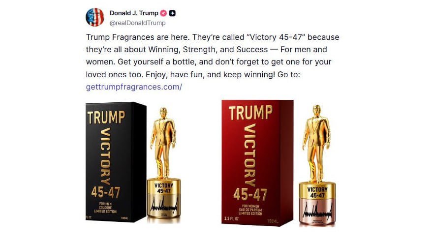 Trump запустил парфюм под названием "Победа"