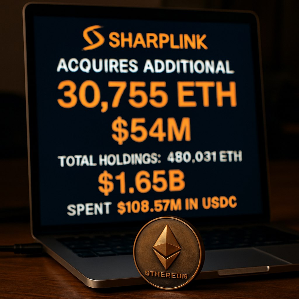 SharpLink приобретает еще 30,755 ETH на сумму $54 млн, увеличив общие запасы до 480,031 ETH, что составляет $1.65 млрд.  Компания потратила $108.57 млн в USDC всего за 48 часов на расширение своего портфеля.    NFT