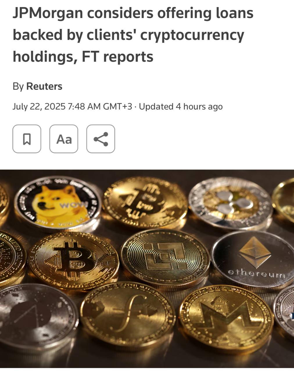 Банк JPMorgan планирует начать выдачу кредитов под залог BTC и ETH в 2026 году. В настоящее время уточняются детали, включая лимиты и категории клиентов. Для хранения криптовалюты рассматривается возможность использования внешнего кастодиана, такого как Coinbase и/или Zodia Custody. Оставайтесь в курсе последних новостей вместе с
