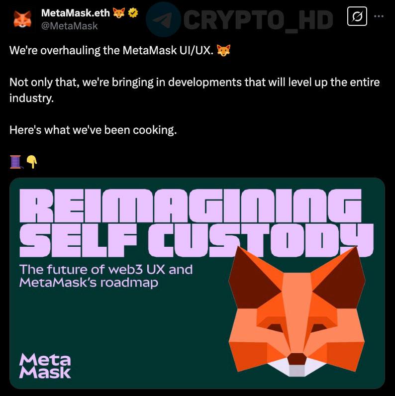 В MetaMask представили дорожную карту на 2025 год смотреть Основное: добавят поддержку сети Solana #SOL в мае, а BTC – в 3 квартале этого года + с марта позволят платить за газ любым имеющимся токеном не только ETH . Сryptо Headlines