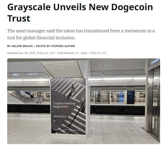 Grayscale представила Dogecoin Trust.  ℹ  Управляющий активами считает, что DOGE стала больше, чем просто монетой-мемом, и станет инструментом глобальной финансовой доступности.    YouTube   Чат  Торговый клуб   Канал о трейдинге   Invcoin support