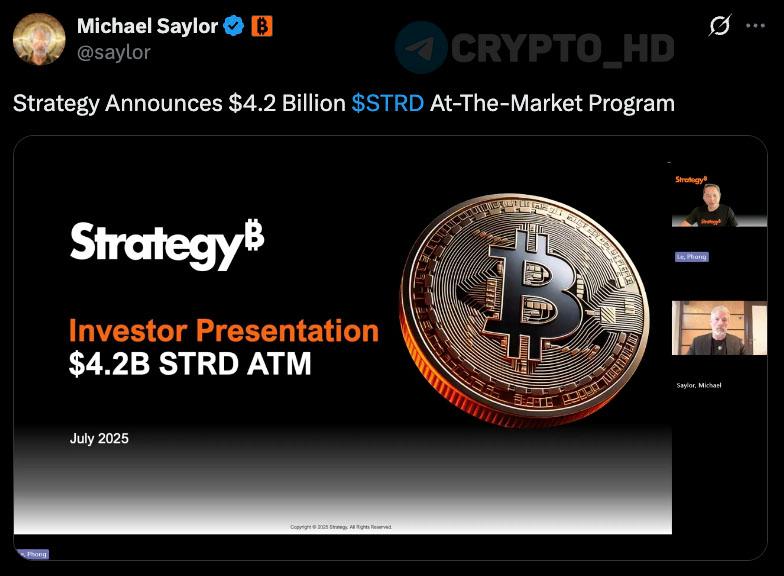 Майкл Сэйлор собирается привлечь еще 4,200,000,000$ для покупки BTC – анонс Ранее: ничего не купили Crypto Headlines