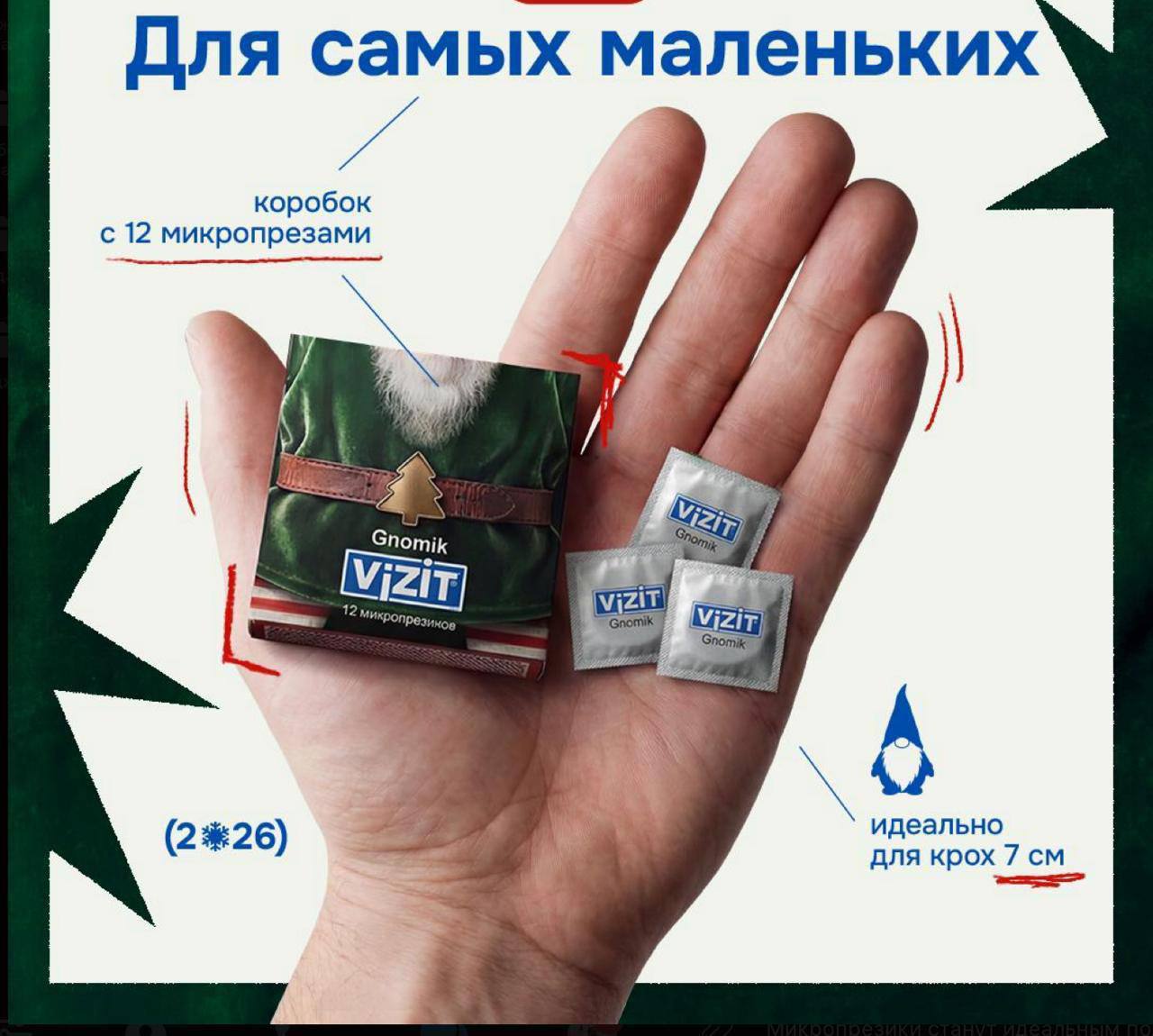 Vizit выпустили презервативы для счастливых обладателей 7 сантиметров Подарок к Новому году
