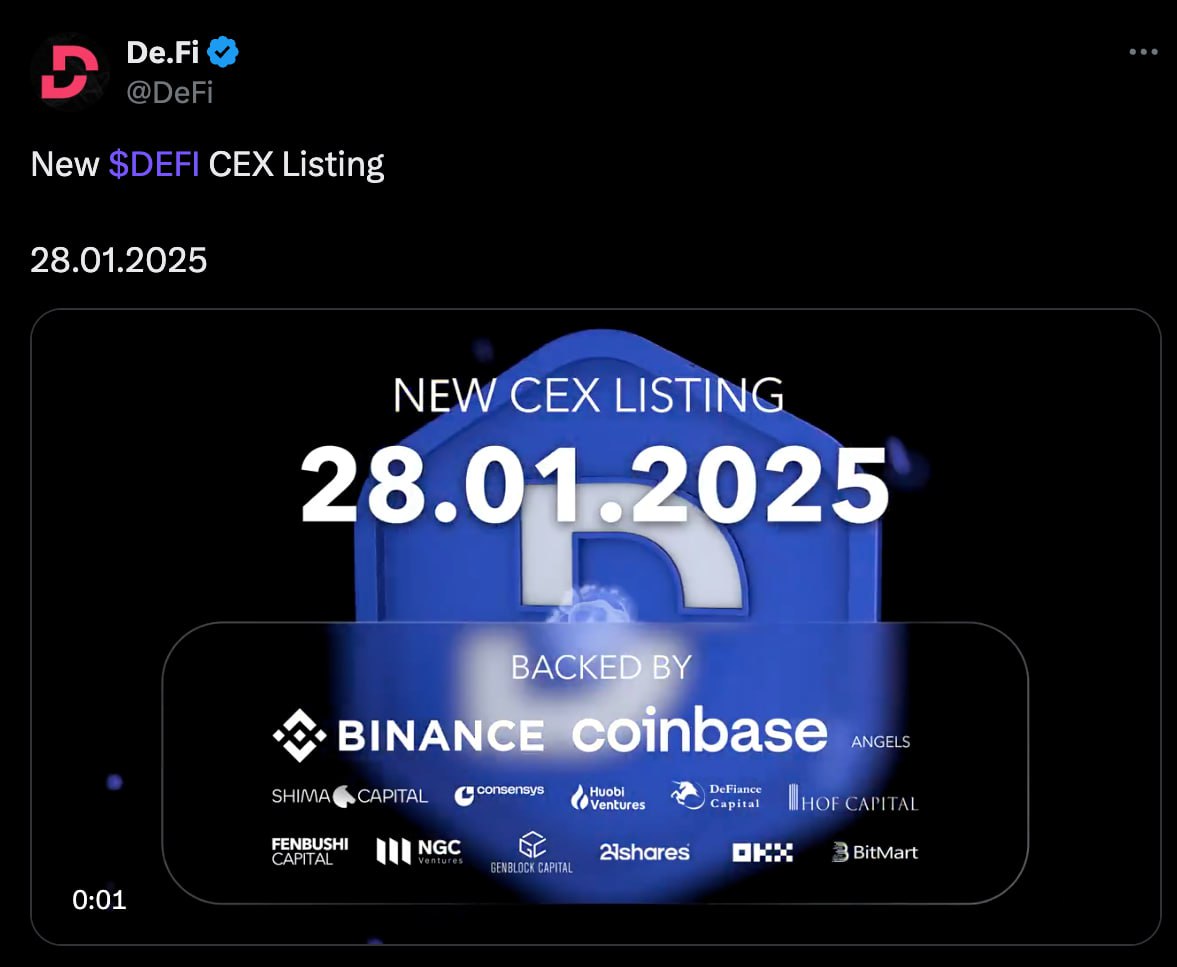 Добавил в список для наблюдения проект De.Fi  Немного почитал их твиттер, в ближайшем будущем у них запланированы интересные события. Ожидается листинг $DEFI на одной из топовых CEX-бирж. Пока нет информации, какая именно биржа, но учитывая инвесторов Binance, Coinbase и OKX, есть шансы на что-то интересное.  Что привлекло внимание — проект поддерживают такие фонды, как 21Shares  первые с BTC ETF , ConsenSys  MetaMask , а также им пользуются крупные игроки, такие как Polygon, zkSync и Fantom. Видно, что продукт уже активно применяется.  Добавил проект на радар, буду следить за анонсами и обновлениями. Интересно, как он будет развиваться дальше.
