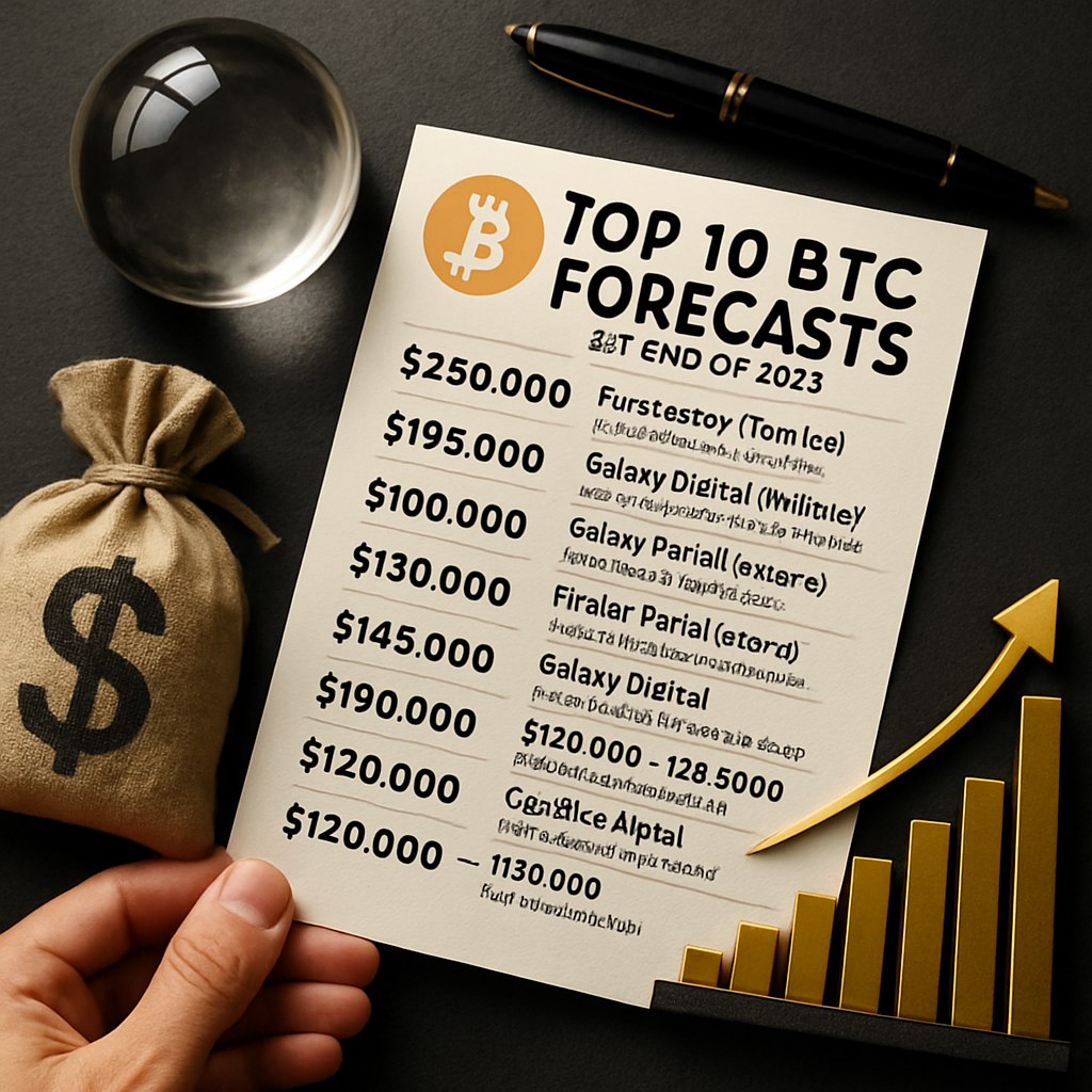 ТОП-10 прогнозов по BTC до конца 2025 года от ведущих аналитиков! $250,000 — Fundstrat Том Ли : BTC как ¼ рынка золота + рост ETF-притоков и «закон Genius». Прогноз на конец 2025. $200,000 — Standard Chartered / Bitwise / Bernstein: Устойчивые ETF-притоки + корпоративные казначейства. Bitwise отмечает, что ETF скупают по 10,000 BTC в день. $199K bull / $135K base — Citigroup: Рост сети + $15 млрд новых ETF-вложений. $180,000 — VanEck: Ожидается рост доли ETF с сохранившейся волатильностью. $150,000 — Galaxy Digital Майк Новограц / Cooper Research: Galaxy считает BTC новым макро-активом, замещающим золото. $145,000 — Finder Panel эксперты : Интеграция в традиционные финансы + институциональный спрос. $120,000 – $125,000 — Bitfinex Alpha: ETF-притоки + смягчение политики ФРС как триггеры роста. Вывод: Консенсус ведущих игроков рынка — $150–200K к концу 2025 года. Главные драйверы: ETF, институционалы и "цифровое золото". Наши ссылки Торгуем на Bybit Pro Energy