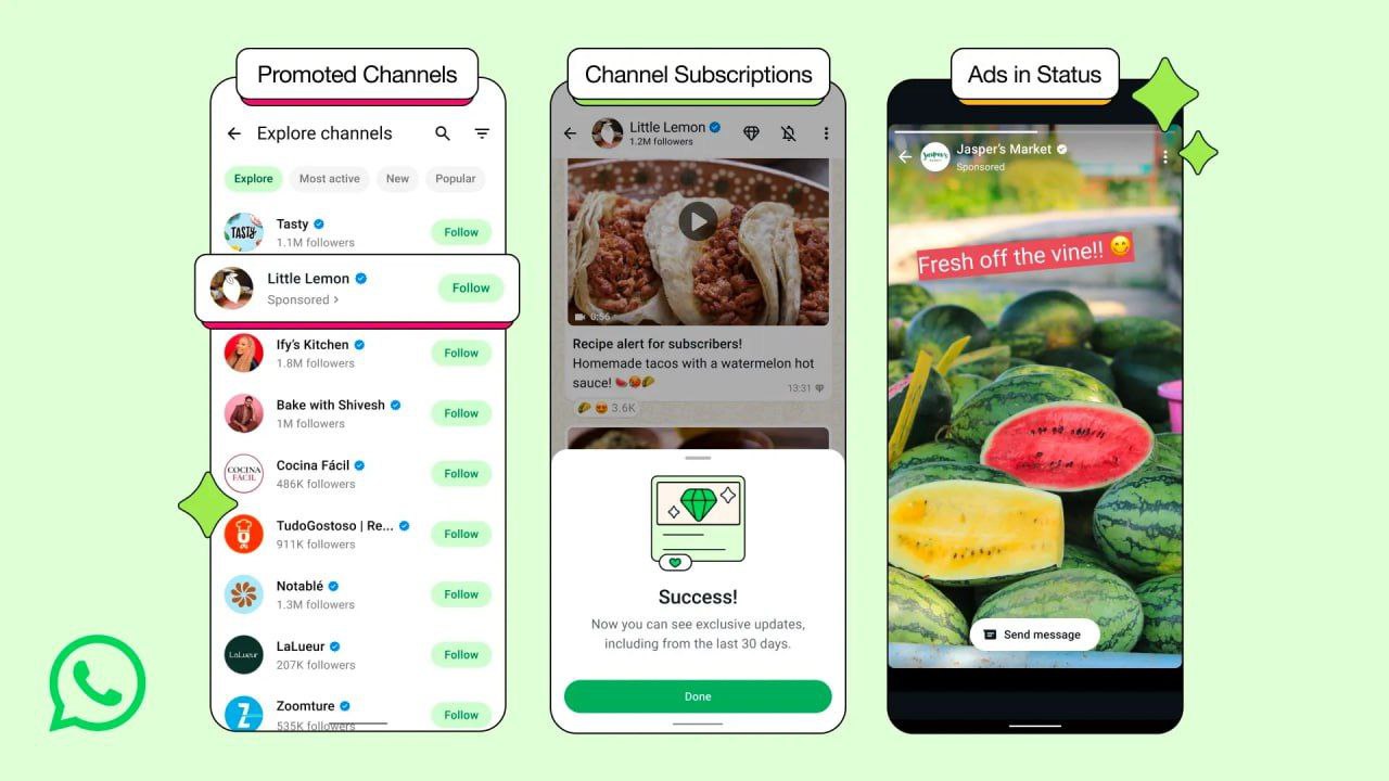 Чтооо… WhatsApp запустит рекламу Механика такая же, как в Instagram — смотришь сторис статусы знакомых, и между ними всплывает реклама. Алгоритм учитывает страну, язык, подписки на каналы. Личные переписки мессенджер трогать не станет пока что . Также Цукерберг внедрит платные подписки на каналы и продвижение контента. Инфлюенсеры смогут получать деньги за эксклюзив, а бизнесы — рекламировать свои продукты. Тесты уже начались, а масштабный запуск будет уже в ближайшие месяцы. Друзья, что думаем? — ненавижу всё платное — Марк, не позорься — норм тема Instagram входит в Meta, признана экстремисткой на территории РФ.