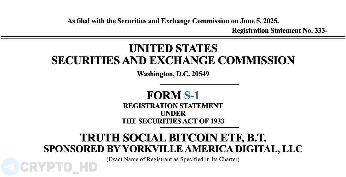 Компания Трампа Truth Social подала заявку в SEC на запуск Bitcoin ETF – James Seyffart Ранее: - заявка NYSE - $2,5b на BTC - покупка криптокомпаний - инвестиции в криптовалюту - анонс Bitcoin ETF - создание бренда Truth․Fi Crypto Headlines