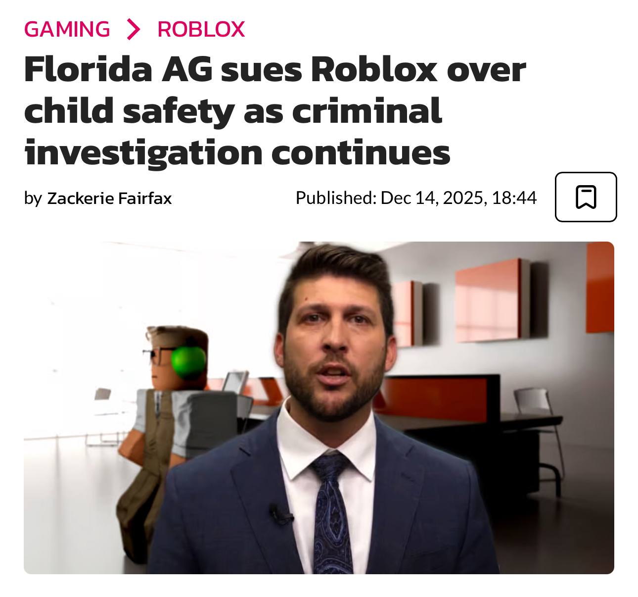 Roblox хотят ЗАБЛОКИРОВАТЬ в США Генпрокурор Флориды подал в суд на площадку за слабую модерацию не способную обеспечить безопасность детей в игре РКН только не списывай точь в точь techmedia