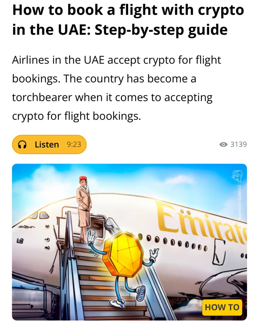 Теперь такие компании, как Emirates, Air Arabia, Travala и Alternative Airlines, принимают криптовалюту для оплаты авиабилетов и туристических услуг. Оставайтесь в курсе последних новостей вместе с