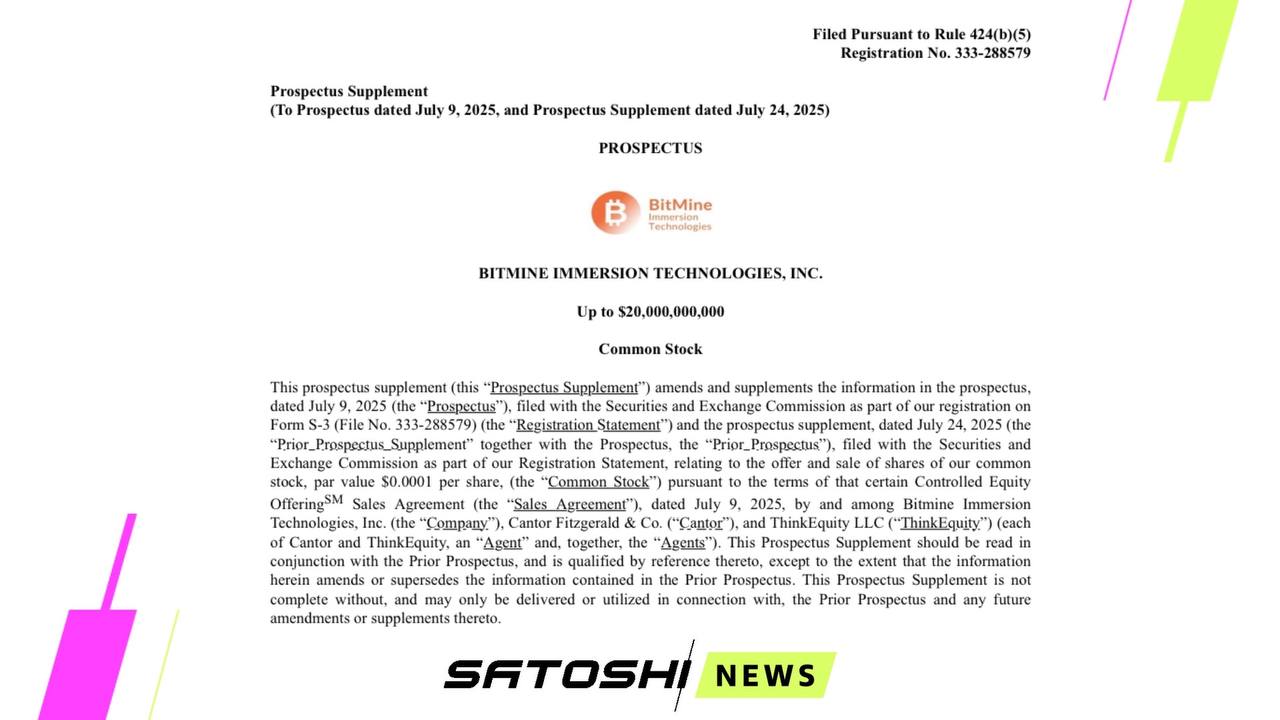 #Ethereum #ETH Компания BitMine намерена привлечь дополнительно $20 млрд для покупки ETH. Источник     - главное о крипте канал   сайт   реклама     биржа