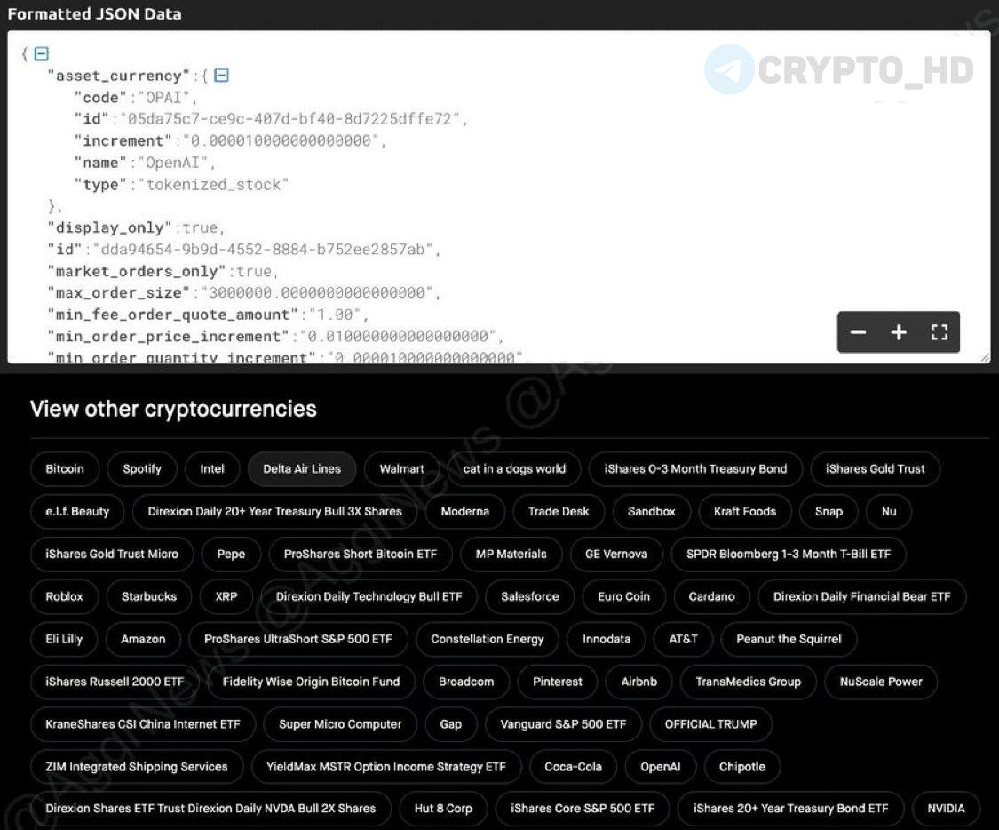 Robinhood запустит торги токенизированными акциями в ЕС.  Официального анонса пока не было, информацию нашли в коде сайта Robinhood – вероятно, компания сделает объявление после 18:00 мск.   Ранее: Bybit и Kraken  Crypto Headlines