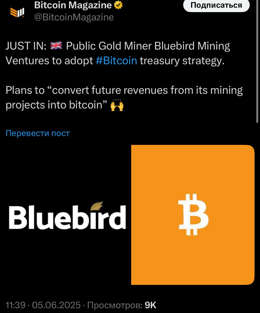 Британские шахтёры пересматривают ценности — Bluebird Mining переходит от золота к Биткоину В компании заявили прямо: золото теряет позиции в качестве главного защитного актива. Причина — растущее признание Биткоина как цифровой альтернативы. Bluebird намерена частично сократить золотые резервы и переложить капитал в BTC, называя это «естественным этапом эволюции активов». То, что вчера добывали из-под земли, сегодня заменяется тем, что создаётся строками кода. Оставайтесь в курсе последних новостей вместе с
