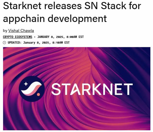 Starknet запустил SN Stack - инструмент для создания аппчейнов  специализированных блокчейнов  на базе своей L2 инфраструктуры.    SN Stack доступен в трех версиях:  - Madara: открытый модульный фреймворк. - Dojo: для игр и продвинутых приложений  . - StarkWare Sequencer: полная инфраструктура для высокопроизводительных dapps.    Технология использует ZK-STARK криптографию, обещая простоту и низкую стоимость развертывания, сравнимую с optimistic rollups.    YouTube   Чат  Торговый клуб   Канал о трейдинге   invcoin_support