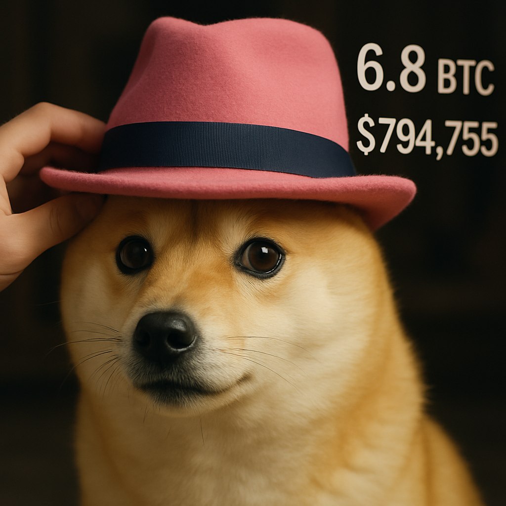 Оригинальная шапка из мема Dogwifhat была продана на аукционе за 6,8 BTC, что эквивалентно $794 755 на момент продажи!   Покупатель, известный как Finn и являющийся основателем проекта BAGS в сети Solana, подтвердил сделку на своей странице в X  ранее Twitter . Он приобрел шапку от имени платформы ради сообщества.    HUNTER CIS    DAPP   YouTube   Telegram   X  twitter