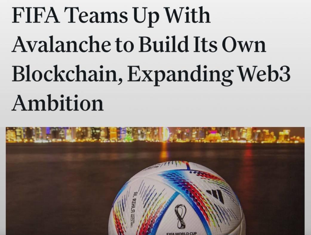 #AVAX FIFA запускает собственный блокчейн на Avalanche $AVAX в рамках Web3-стратегии. В целом похоже на неплохой колл оттока ликвидности в мемы в ближайшее время. Удачное время. Telega Insta VK Наш чат Обучение Торгуем на BingX - присылай свой UID мне в личку
