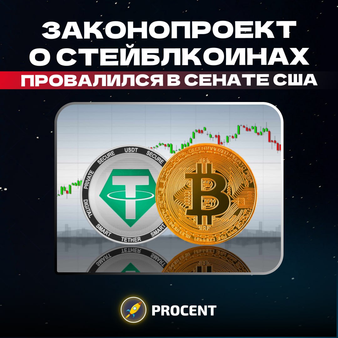 Сенат похоронил GENIUS: закон о стейблкоинах не прошёл Законопроект, который должен был стать основой для регулирования стейблкоинов в США, не набрал необходимых 60 голосов. Как так получилось? Демократы не ознакомились с новой редакцией законопроекта, представленной всего за несколько дней до голосования; По их мнению, в тексте были ослаблены требования по AML, нацбезопасности и защите потребителей; Дополнительный негатив вызвали подозрения в конфликте интересов с Дональдом Трампом и проектом USD1, связанным с $2 млрд сделкой через Abu Dhabi MGX и Binance. Ну и как вы понимаете, такой поспешный процесс согласования ударил по доверию к регуляторному механизму: законопроекту не дали достаточно времени на проработку важных поправок, а упоминание сделки с участием близких к Трампу структур только усилило сомнения в его объективности. Последствия: Шансы на принятие GENIUS резко снизились, а вместе с ними и надежда на другие криптовалютные законопроекты STABLE Act ; Углубляется раскол между партиями в вопросах крипторегулирования. Что дальше? Повторное голосование возможно 12 мая, но шансы на успех пока не выглядят оптимистично; Капитализация стейблкоинов уже превысила $240 млрд, а отсутствие чёткой регуляции замедляет рост индустрии; Институциональные игроки требуют ясных правил и защиты своих интересов; В долгосрочной перспективе законы по стейблкоинам всё равно примут, но сейчас ситуация далека от идеальной. Мнение Мы видим, что поспешная правка отбросила закон в обход детальной проработки, а сомнительные связи с Трампом лишь разожгли недоверие. Итог: вместо ясных правил для стейблкоинов получили новый виток разногласий, и без чёткого регуляторного фреймворка индустрия продолжит топтаться на месте. #Обзор LEVEL UP PROCENT