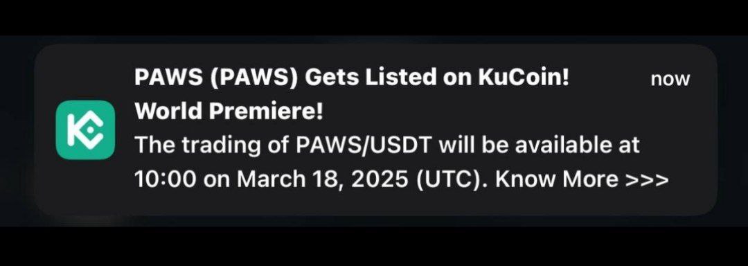 Токен $PAWS также будет размещен на бирже KuCoin. Вторник, 18 марта ⏰ 13:00 по мск . Сроки востребования токенов в цепочке и перевода их на некастодиальные фантомные кошельки пока не определены.