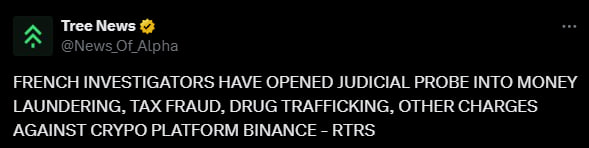 ‼  Французские следователи открыли судебное расследование в отношении Binance по делу об отмывании денег, налоговом мошенничестве, торговле наркотиками и другим обвинениям.    YouTube   Чат  Торговый клуб   Канал о трейдинге   Invcoin support