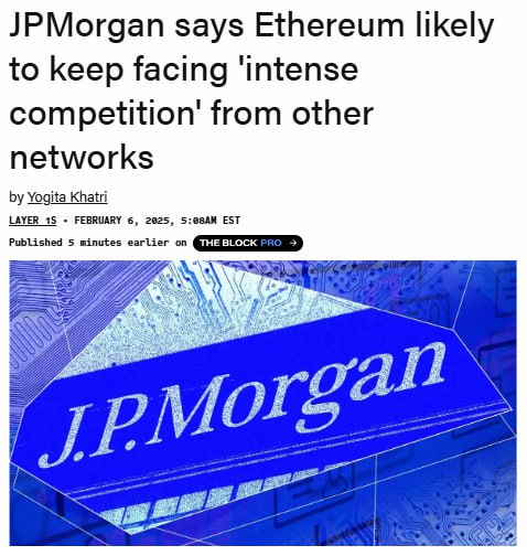 Аналитики JPMorgan про ETH: На фоне общего роста криптовалютного рынка, Ethereum демонстрирует отставание не только от Bitcoin, но и от альткоинов. Доля ETH в общей капитализации криптовалют достигла минимума за последние четыре года. Даже внедрение обновления Dencun, которое должно было снизить комиссии и улучшить масштабируемость через внедрение blobs, не смогло переломить тенденцию оттока активности из основной сети. Основной проблемой стала массовая миграция активности в сети второго уровня и конкурирующие блокчейны, предлагающие более низкие комиссии. Особенно показателен уход крупных проектов, таких как Uniswap, dYdX и Hyperliquid, на собственные специализированные блокчейны. Уход Uniswap, как одного из крупнейших потребителей газа, может привести к снижению объема сжигаемых токенов и потенциальной инфляции в сети. Более того, Ethereum страдает от отсутствия четкого рыночного позиционирования, в отличие от Bitcoin, который прочно занял нишу средства сохранения стоимости. Ethereum по-прежнему удерживает лидерство в критически важных сегментах: стейблкоины, DeFi и токенизация активов. Для укрепления своих позиций проект активно развивает институциональное направление. Аналитики JPMorgan считают, что, несмотря на сохранение лидерских позиций в ключевых сегментах и усилия по привлечению институциональных игроков, Ethereum продолжит сталкиваться с интенсивной конкуренцией в обозримом будущем. Успех проекта будет зависеть от способности решить проблемы масштабируемости и удержать активность в основной сети, одновременно развивая институциональное направление. Ваш прогноз по ETH на 2025 До 5 000 До 8 000 До 10 000 До 12 000 12 000 — это только начало. YouTube Чат Торговый клуб Канал о трейдинге Invcoin support
