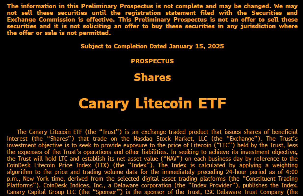 Canary Funds подали заявку на создание Litecoin-ETF.  Оставайтесь в курсе последних новостей вместе с