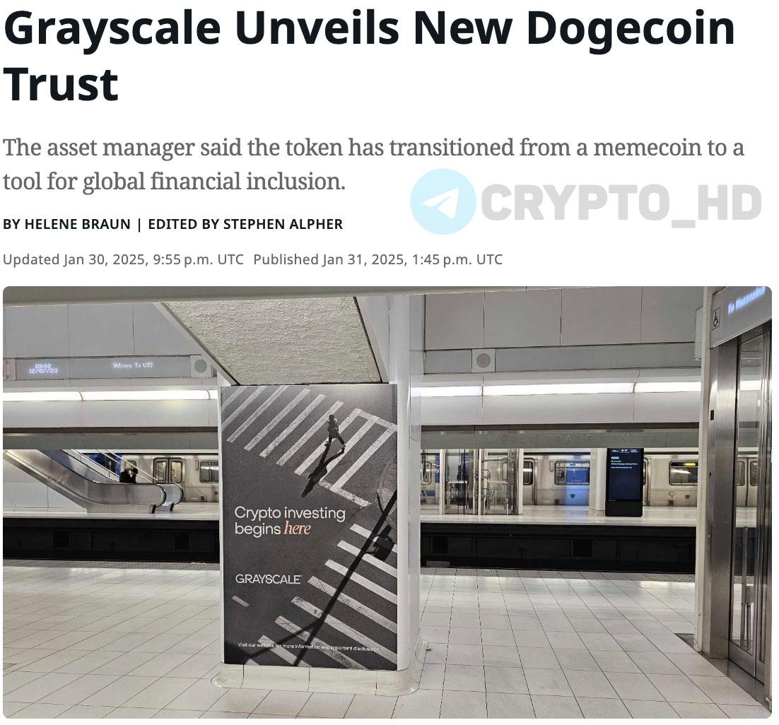 #DOGE В Grayscale запуcтили новый фонд для инвестиций в Dogecoin  Grayscale Dogecoin Trust  – coindesk  Ранее: Ripple ETF  Crypto Headlines