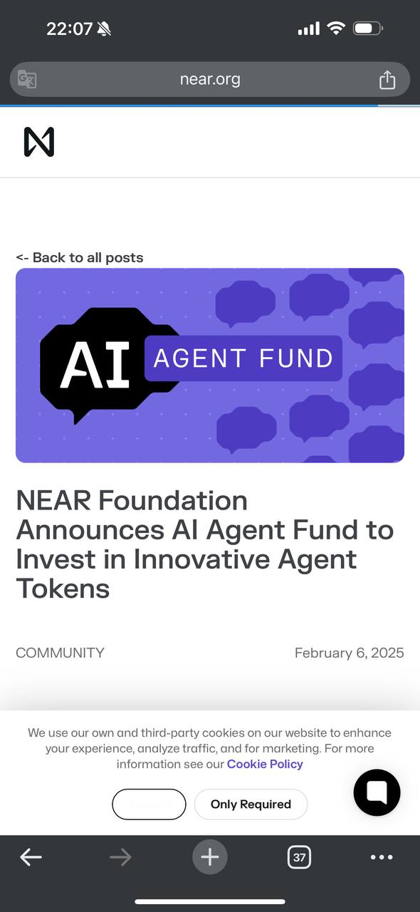 NEAR Foundation  NF  с гордостью объявляет о создании первого фонда NEAR AI Agent Fund, который будет сосредоточен на масштабировании разработки полностью автономных и проверяемых агентов, созданных на основе технологии NEAR. Фонд ликвидности в размере 20 млн долларов будет развернут в блокчейне в течение следующих нескольких месяцев в токены агентов, поддерживающие новые децентрализованные варианты использования ИИ и решения для массового рынка потребителей.