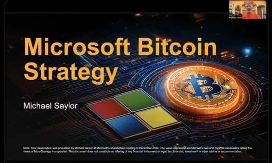 Майкл Сейлор представил совету директоров Microsoft стратегию внедрения BTC, заявив, что компания может увеличить свой рыночный капитал почти до $5 трлн, если будет посвящать себя BTC.