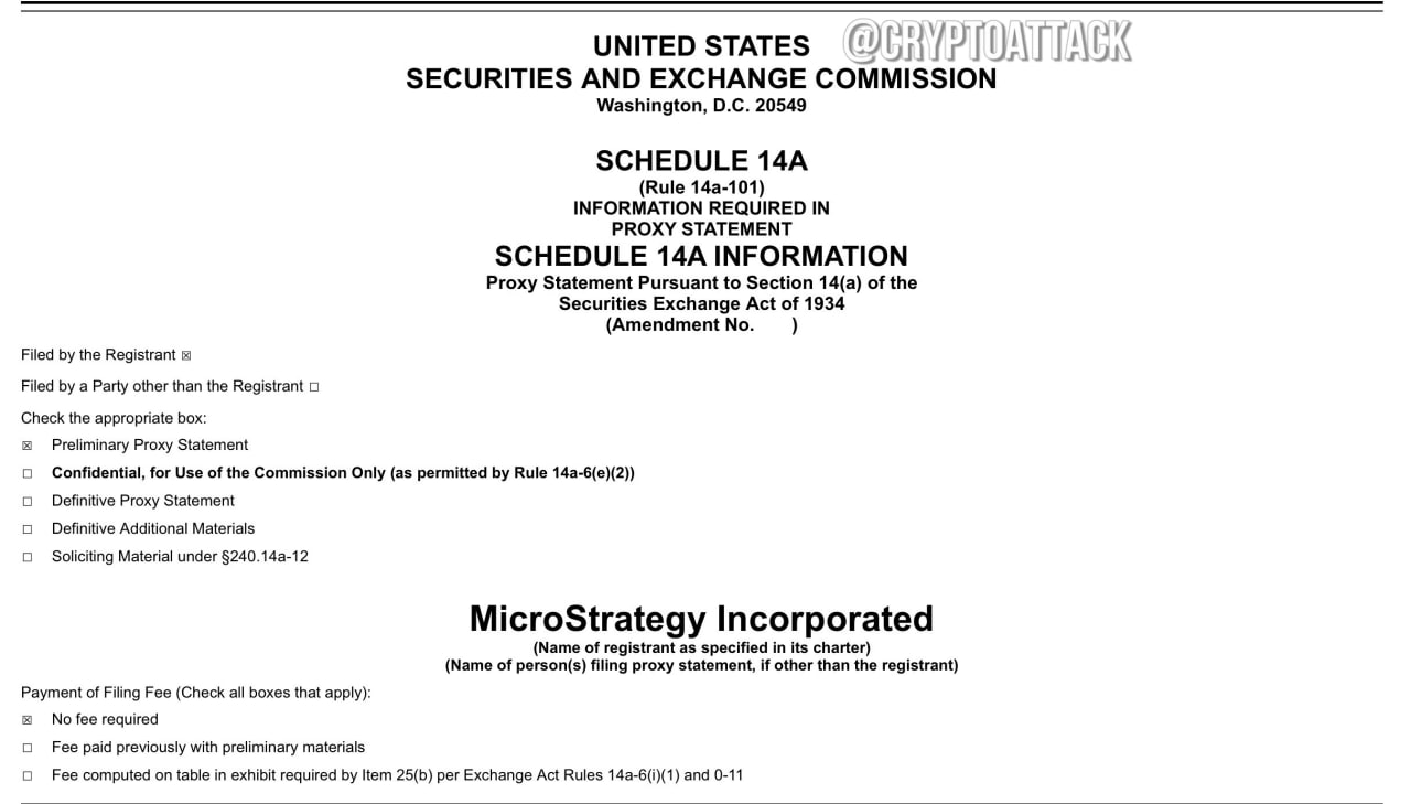 ‍  #BTC #MSTR MicroStrategy объявляет о проведении Специального собрания акционеров для голосования по ключевым предложениям, направленным на ускорение Плана 21/21, оптимизацию привлечения капитала и согласование вознаграждения директоров со стратегией компании, ориентированной на BTC.   Цена акций MicroStrategy упала на 38,81% по сравнению с максимумом 21 ноября.