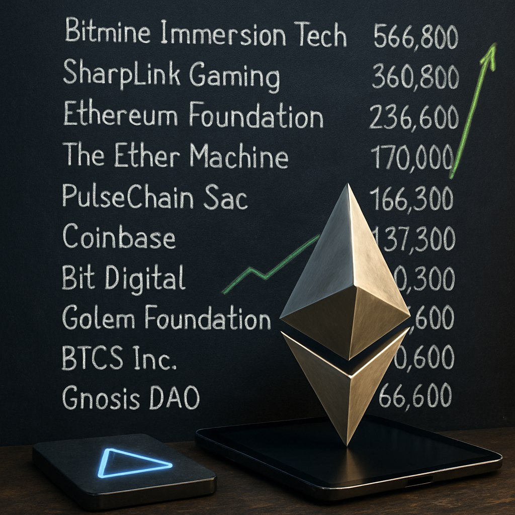 Кто держит больше всего ETH среди организаций? Вот данные по открытым кошелькам и балансам: 1 Bitmine Immersion Tech — 566,800 ETH ~$2,17 млрд 2 SharpLink Gaming — 360,800 ETH 3 Ethereum Foundation — 236,600 ETH Примечания: Некоторые компании показали рост балансов за месяц более чем на 300%. У Ethereum Foundation объём сократился на ~6,6%. ТОП-1 держатель ETH — не фонд и не биржа, а инфраструктурная tech-компания.